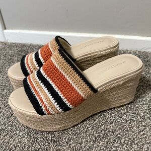 Marc Fisher Lannia Platform Striped Sandals size 7